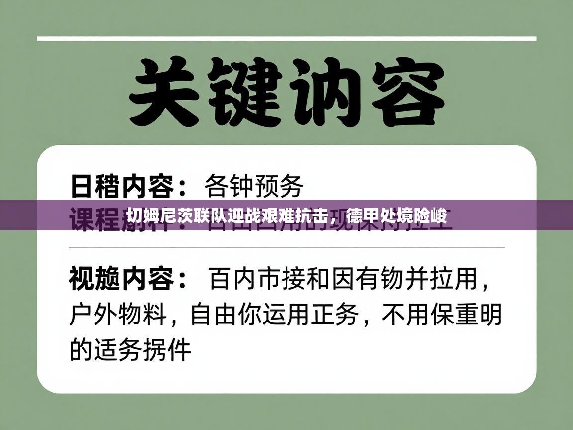 开云体育PC版网页版登录-切姆尼茨联队迎战艰难抗击，德甲处境险峻  第3张